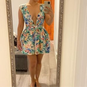 Multi Floral Tulle cut out waiste